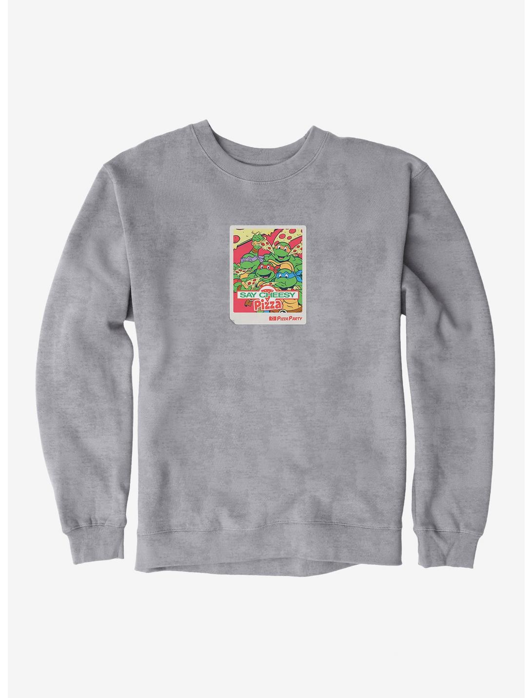 Teenage Mutant Ninja Turtles Say Cheesy Pizza Photo Sweatshirt, HEATHER GREY, hi-res