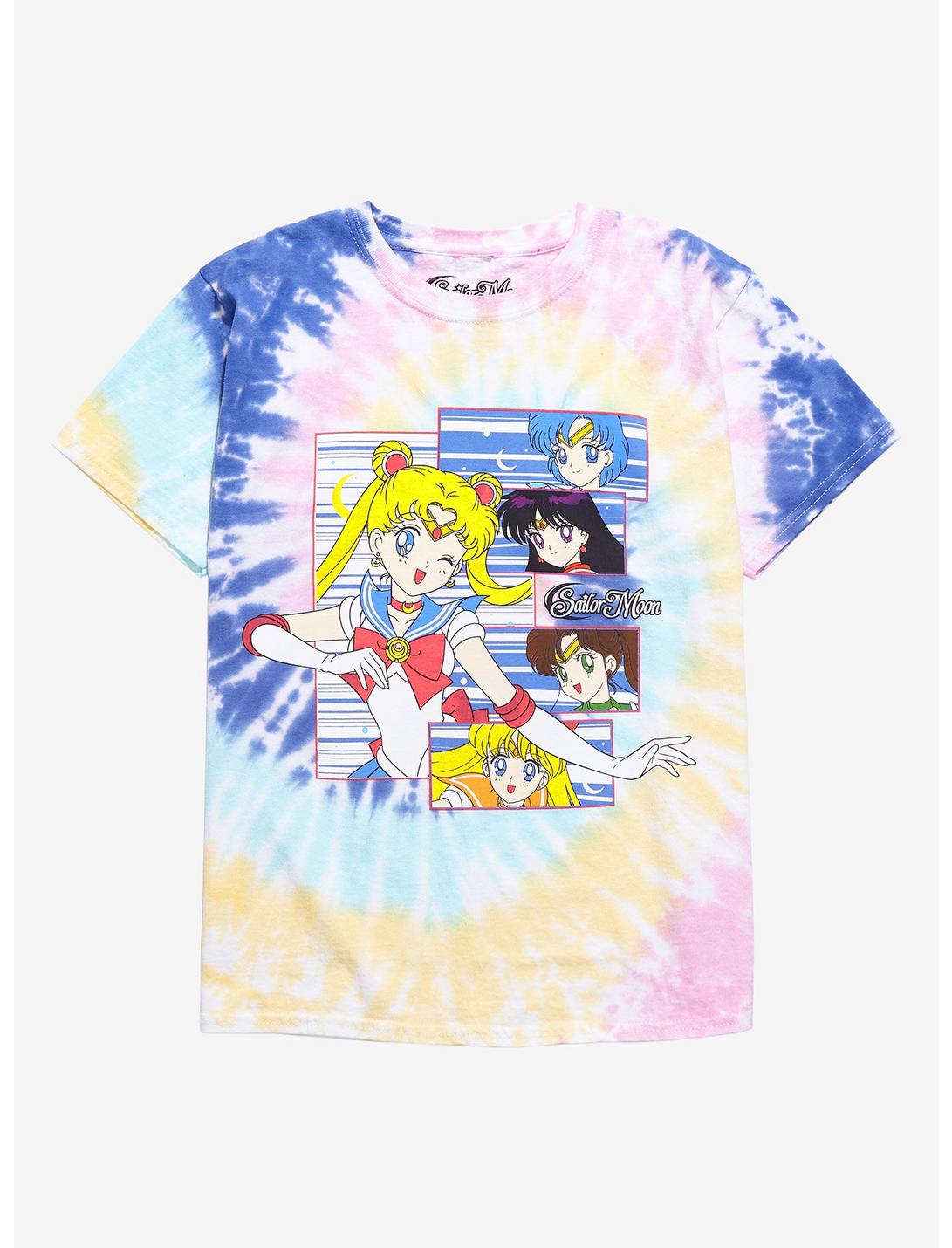 Sailor Moon Guardians Character Panels Youth Tie-Dye T-Shirt - BoxLunch Exclusive, TIE DYE, hi-res