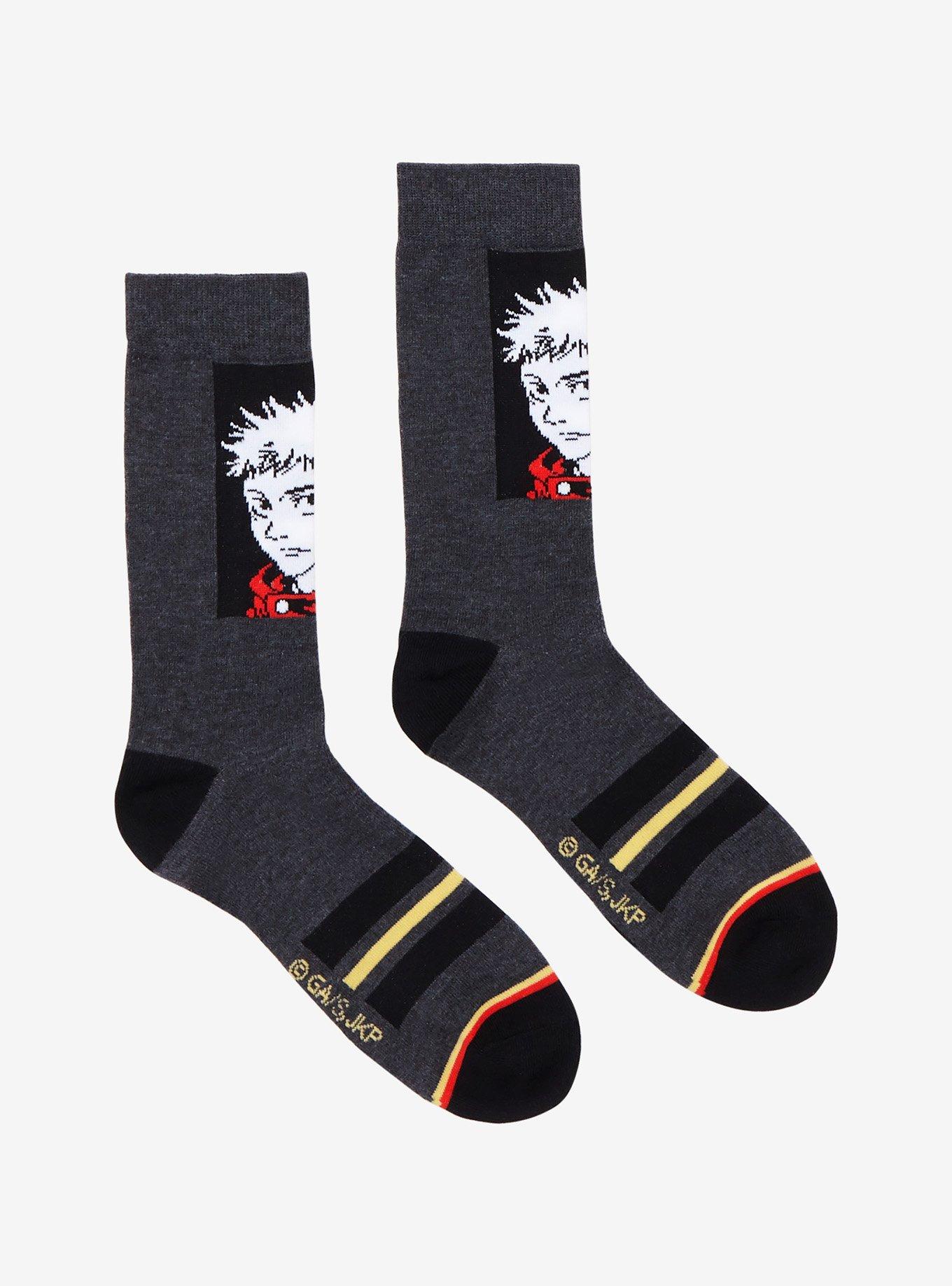 Jujutsu Kaisen Yuji Itadori Panel Crew Socks, , hi-res