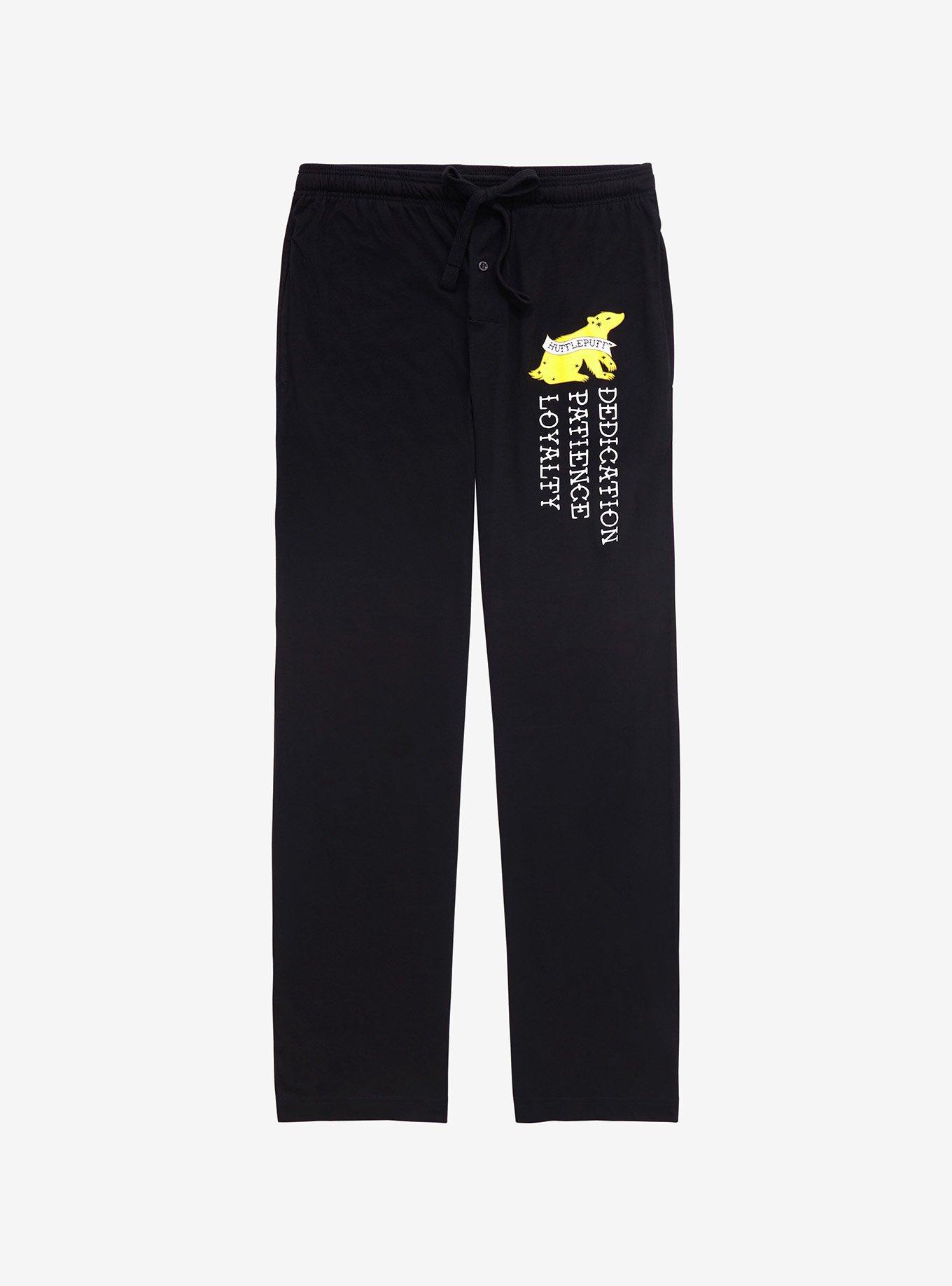 Harry Potter Hufflepuff Traits Sleep Pants - BoxLunch Exclusive, BLACK, hi-res