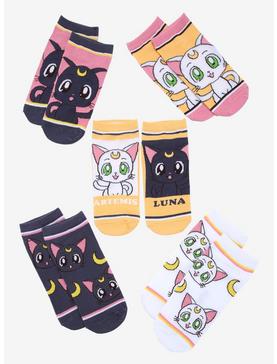 Sailor Moon Chibi Artemis & Luna Character Sock Set - BoxLunch Exclusive, , hi-res