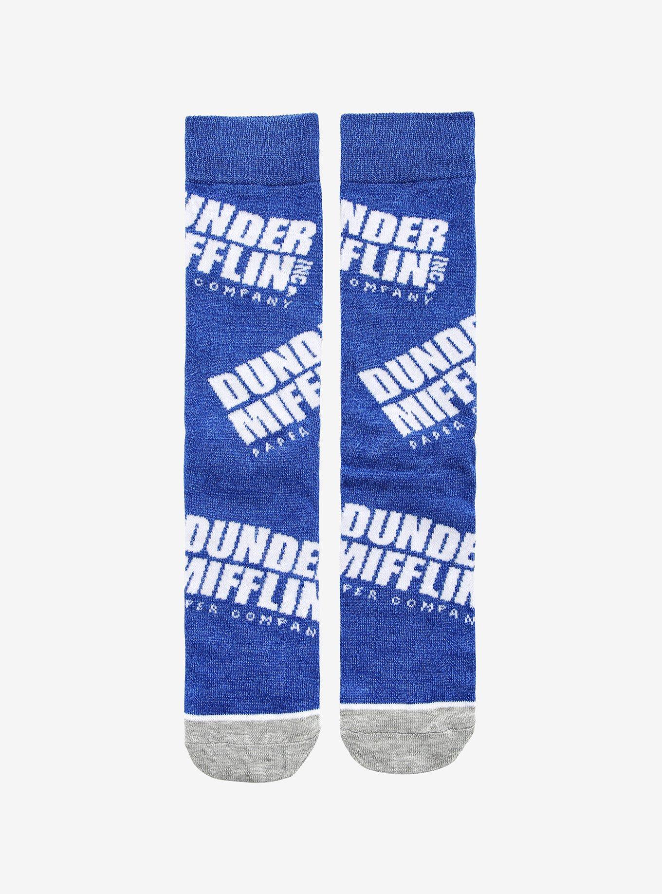The Office Dunder Mifflin Logo Crew Socks - BoxLunch Exclusive, , hi-res