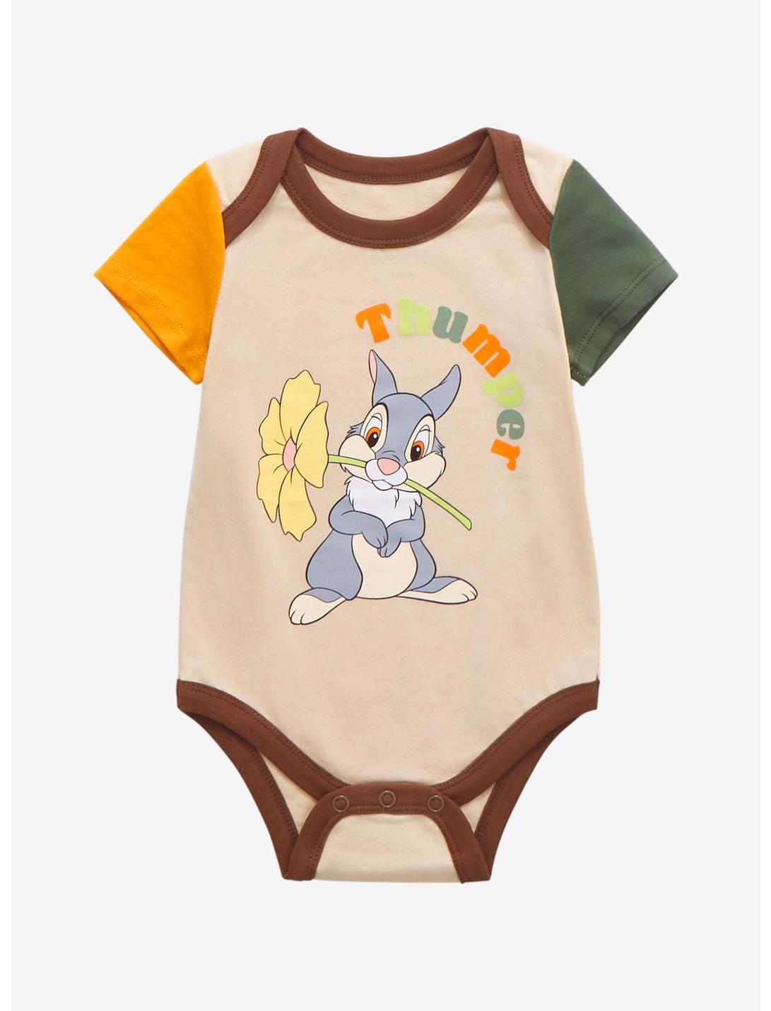 Disney Bambi Thumper Floral Infant One-Piece - BoxLunch Exclusive, CREAM, hi-res