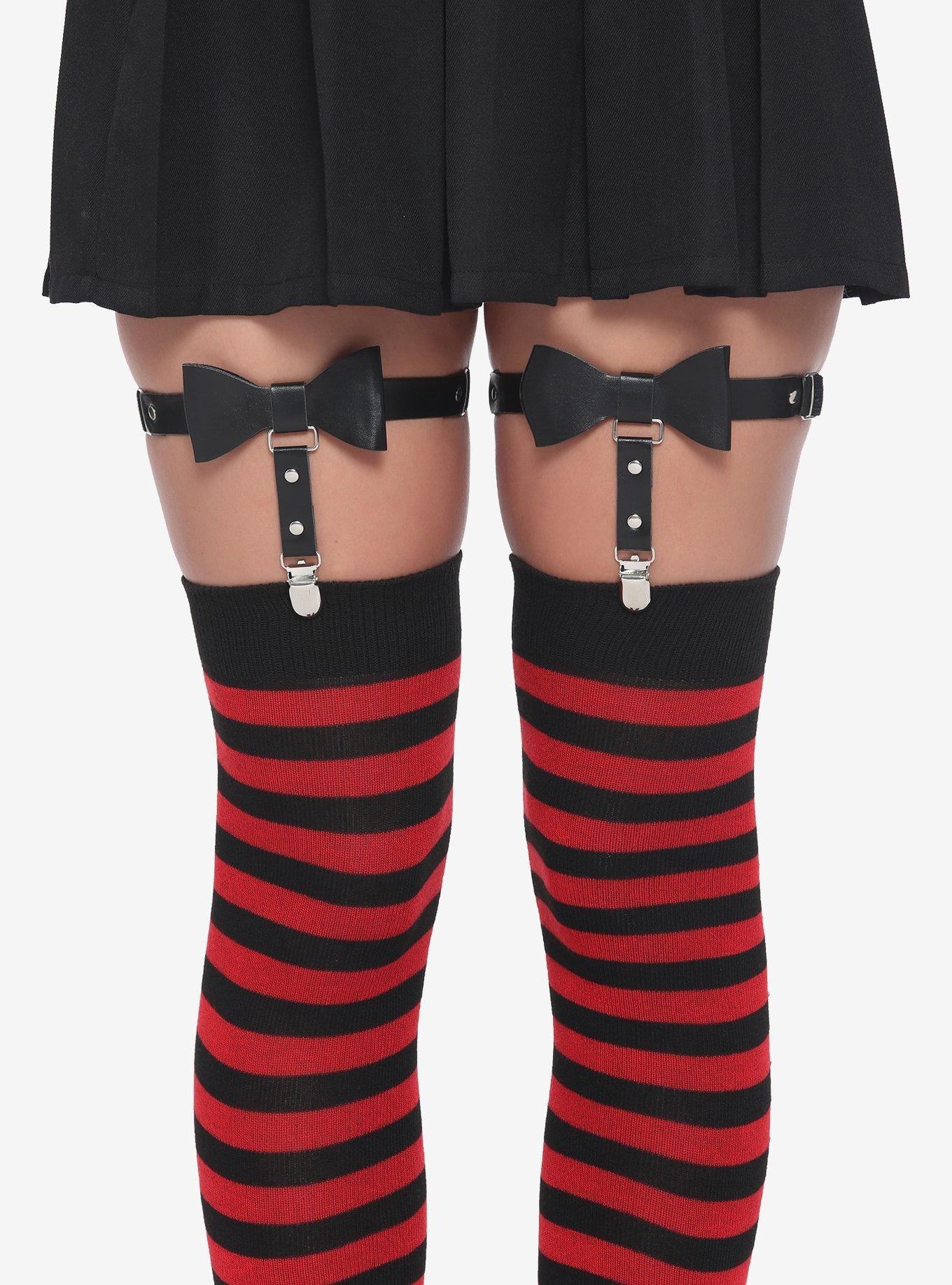 Black Bow Garter Set Hot Topic
