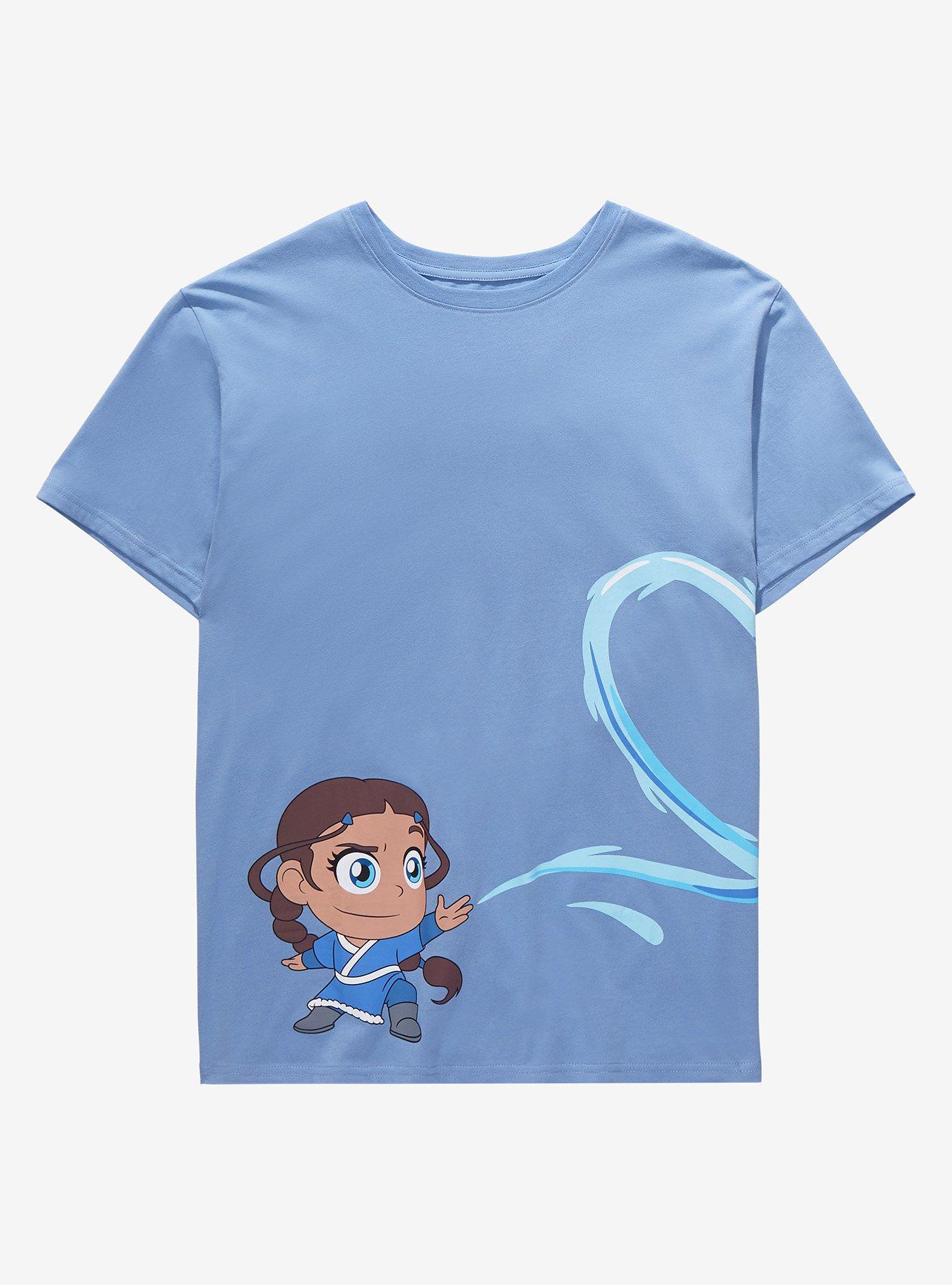 Avatar: The Last Airbender Katara Chibi Waterbending T-Shirt - BoxLunch Exclusive, LIGHT BLUE, hi-res