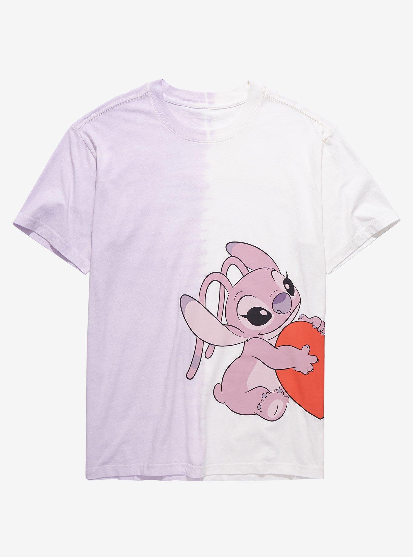 Disney Lilo Stitch Angel with Heart Split-Dye T-Shirt BoxLunch