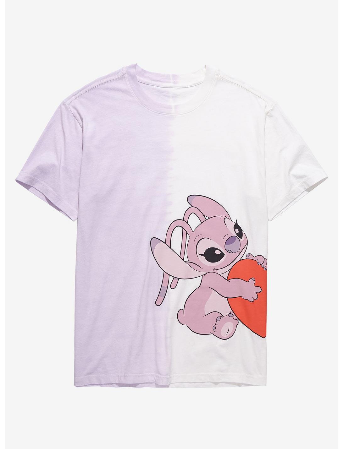 Disney Lilo & Stitch Angel with Heart Split-Dye T-Shirt - BoxLunch Exclusive, TIE DYE, hi-res