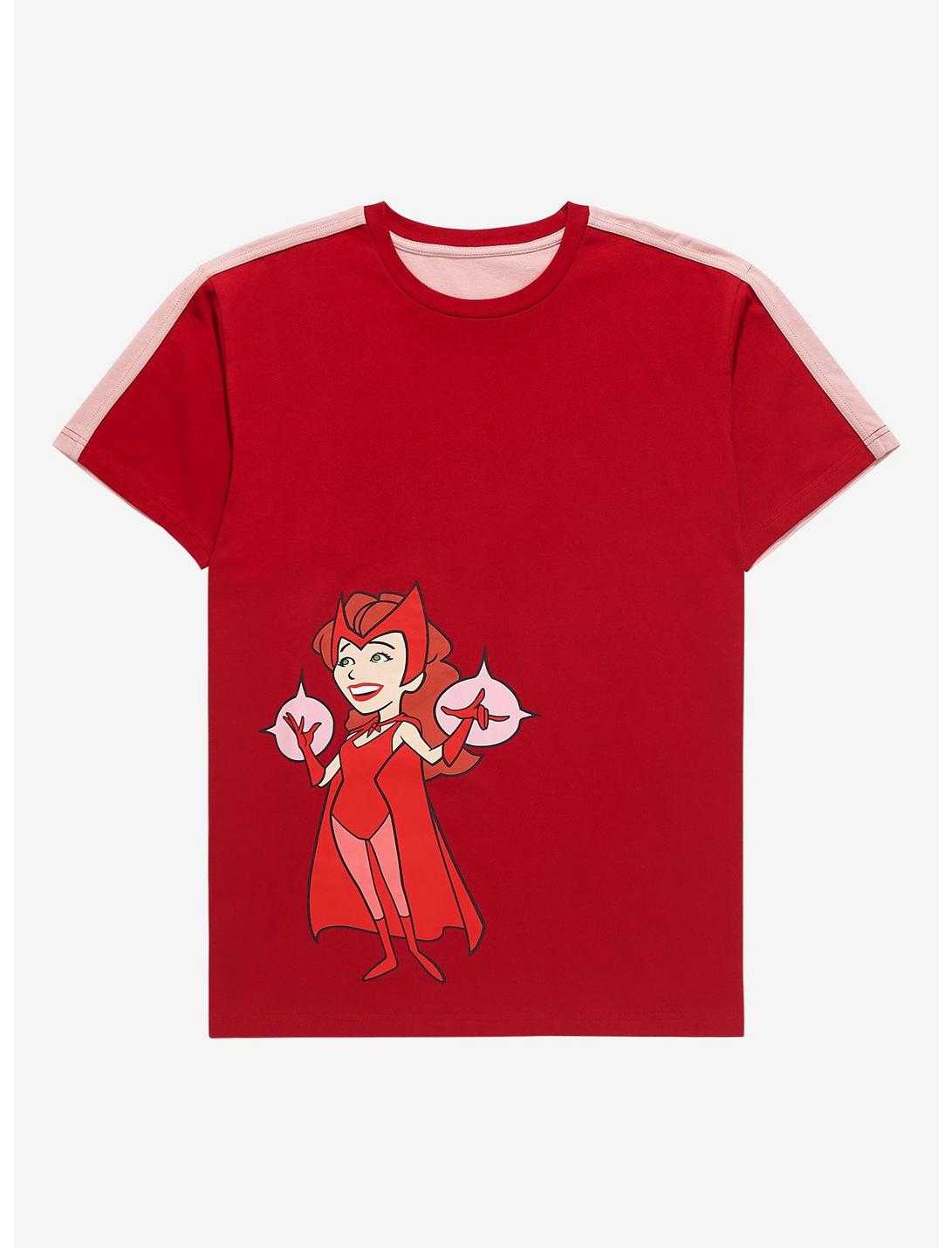 Marvel WandaVision Scarlet Witch Cartoon Contrast T-Shirt - BoxLunch Exclusive, MULTI, hi-res