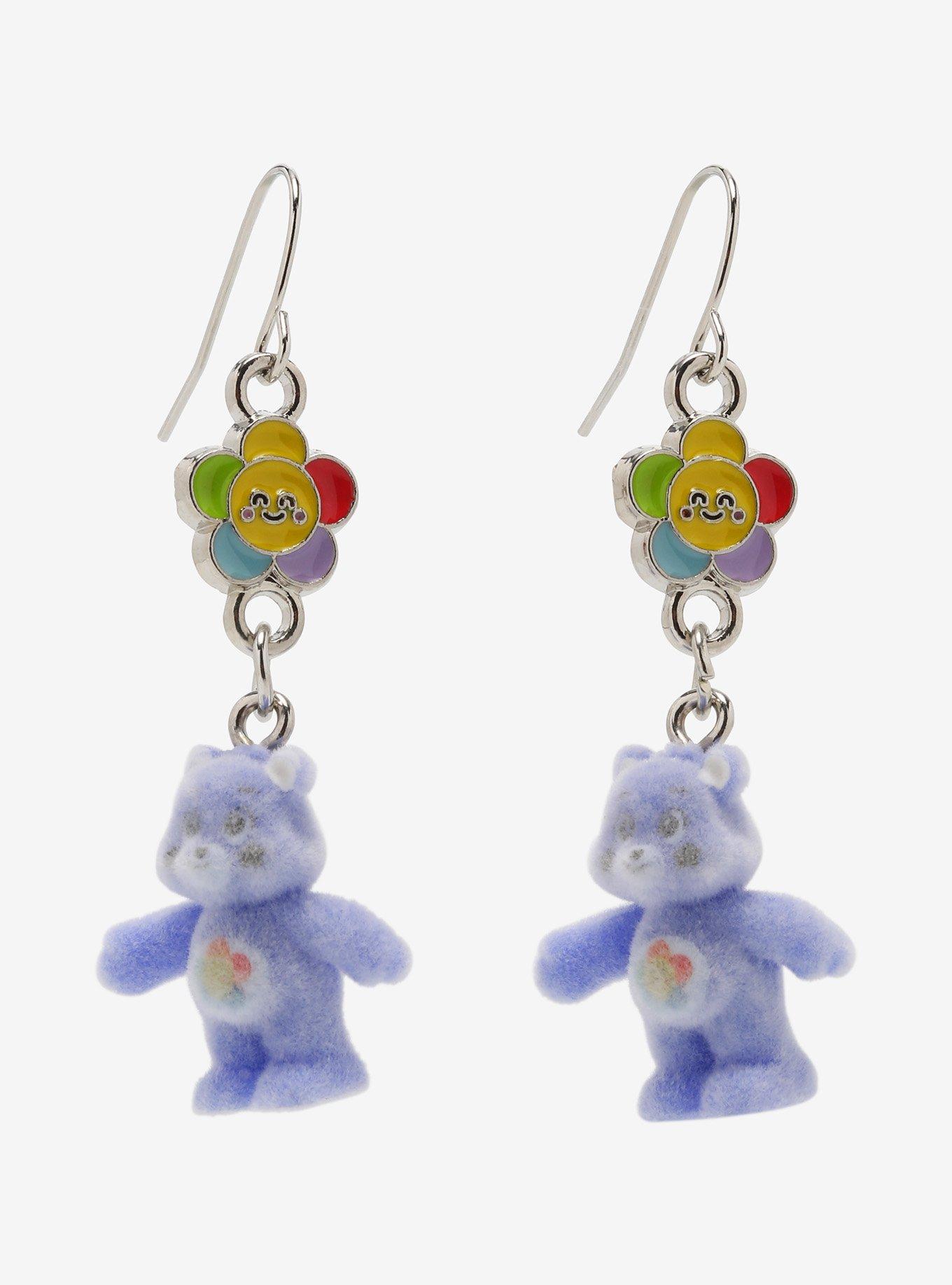 Care Bears Harmony Bear Fuzzy Drop Earrings, , hi-res