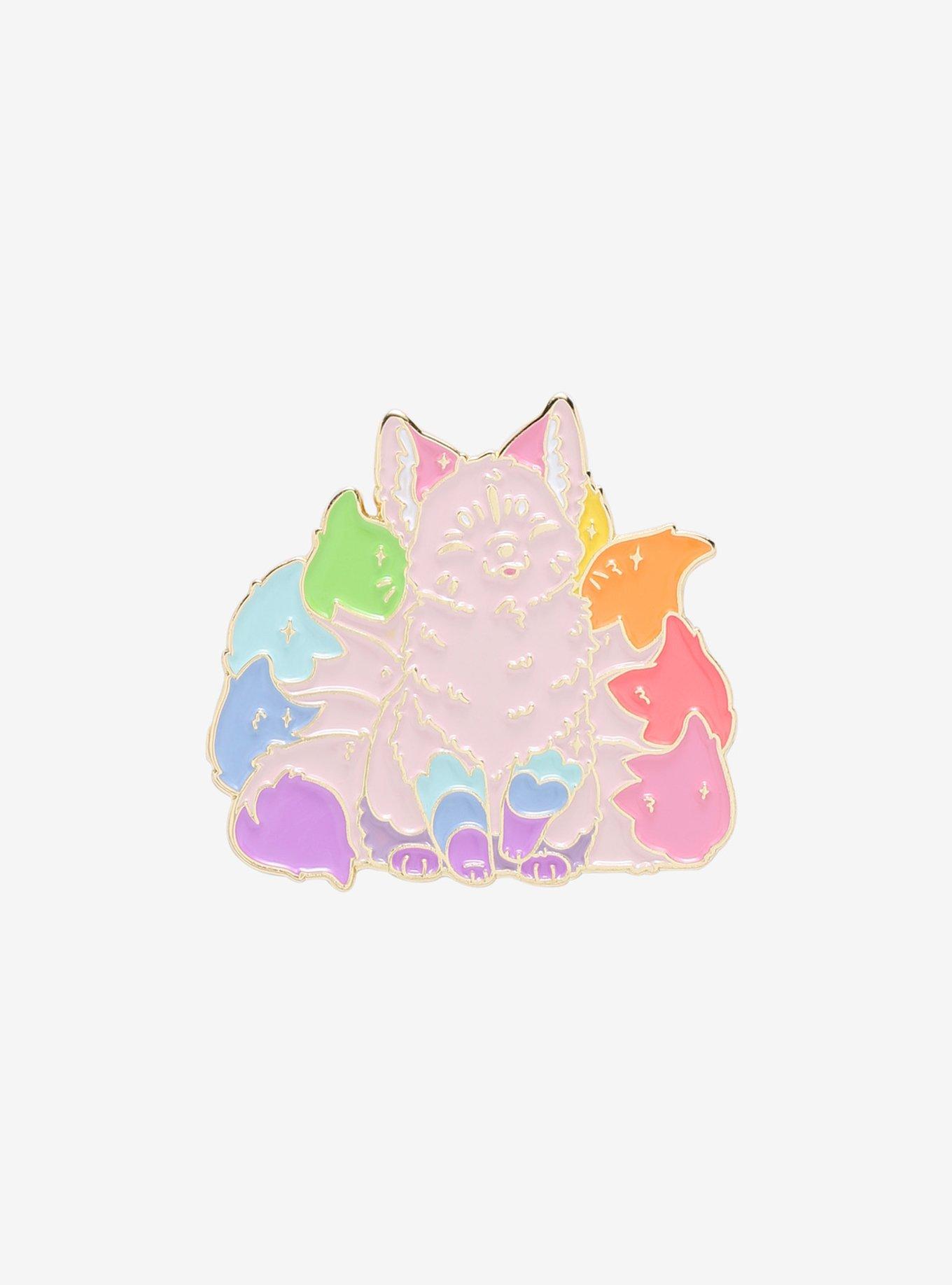 Rainbow Tail Fox Enamel Pin By Naomi Lord Art, , hi-res