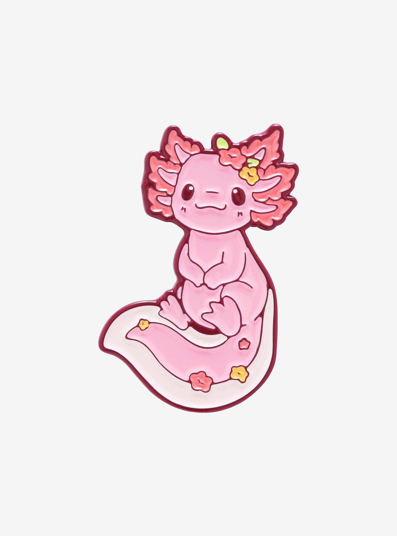 Floral Axolotl Enamel Pin By Naomi Lord Art, , hi-res