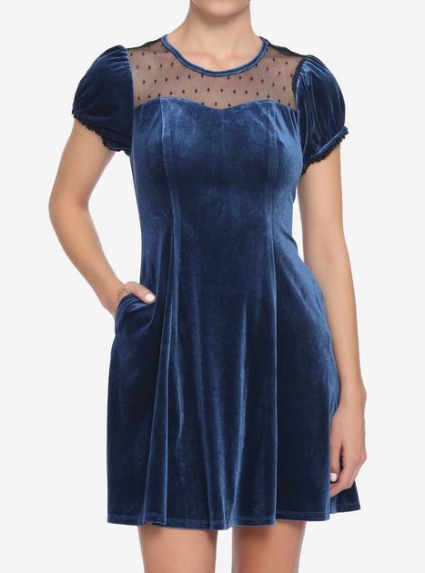 blue dress for baby girl Cosmic Indigo Open Back Skater Dress main image 1