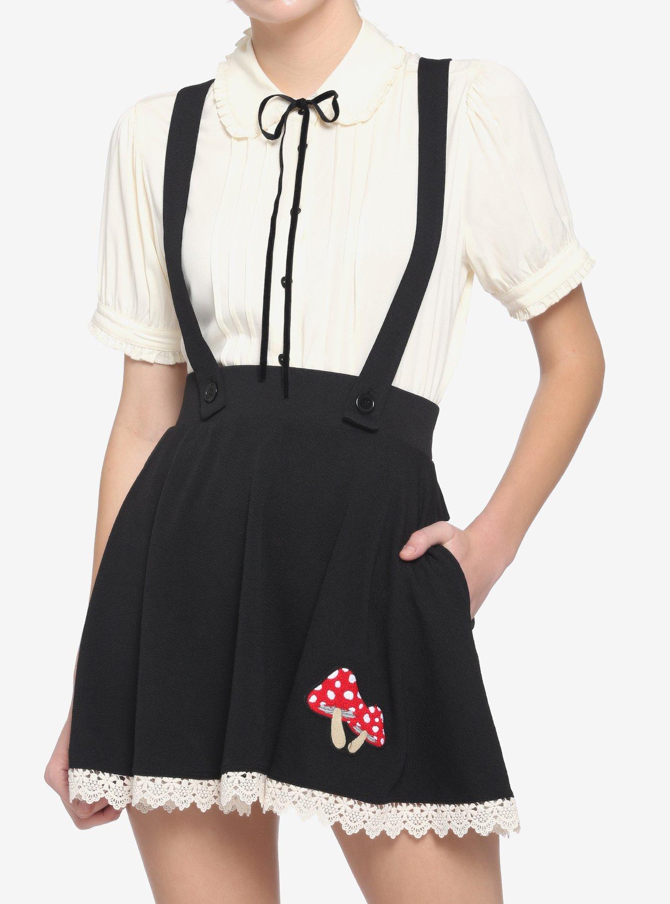 ナゴンスタンス suspenders skirt Mushroom Patch Suspender Skirt | Hot Topic