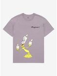 Disney Beauty and the Beast Lumiere Bonjour T-Shirt - BoxLunch Exclusive, GREY, hi-res