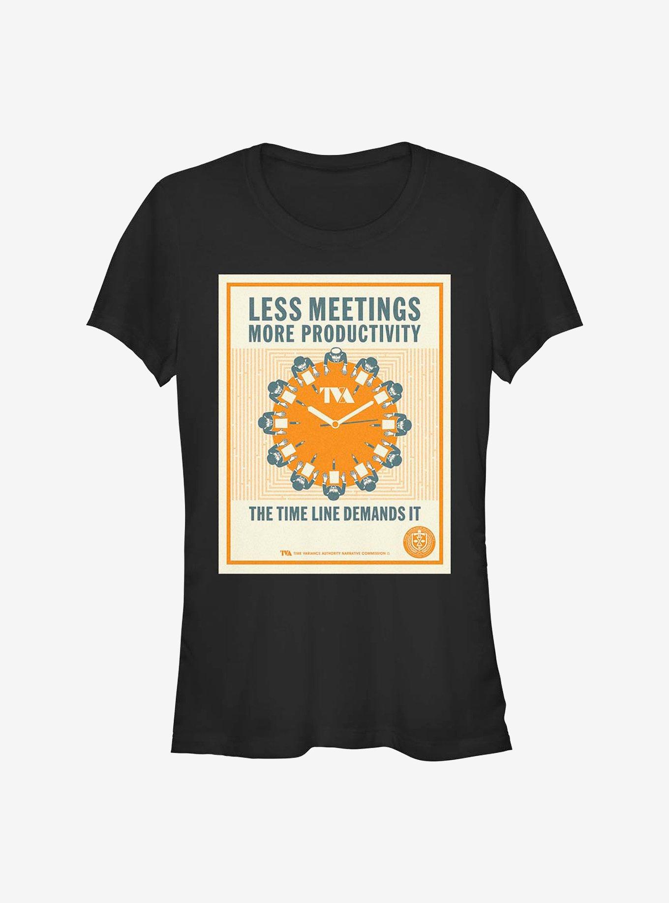 Marvel Loki Less Meetings More Productivity Girls T-Shirt, BLACK, hi-res