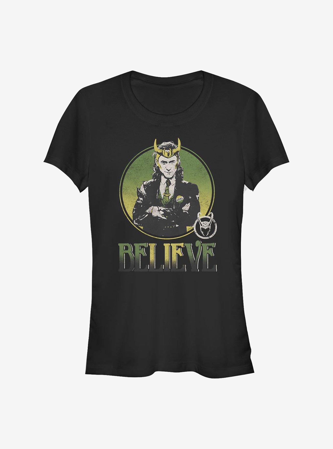 Marvel Loki Circle Believe Girls T-Shirt, BLACK, hi-res