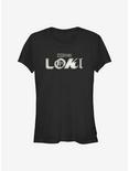 Marvel Loki Logo Film Grain Girls T-Shirt, BLACK, hi-res