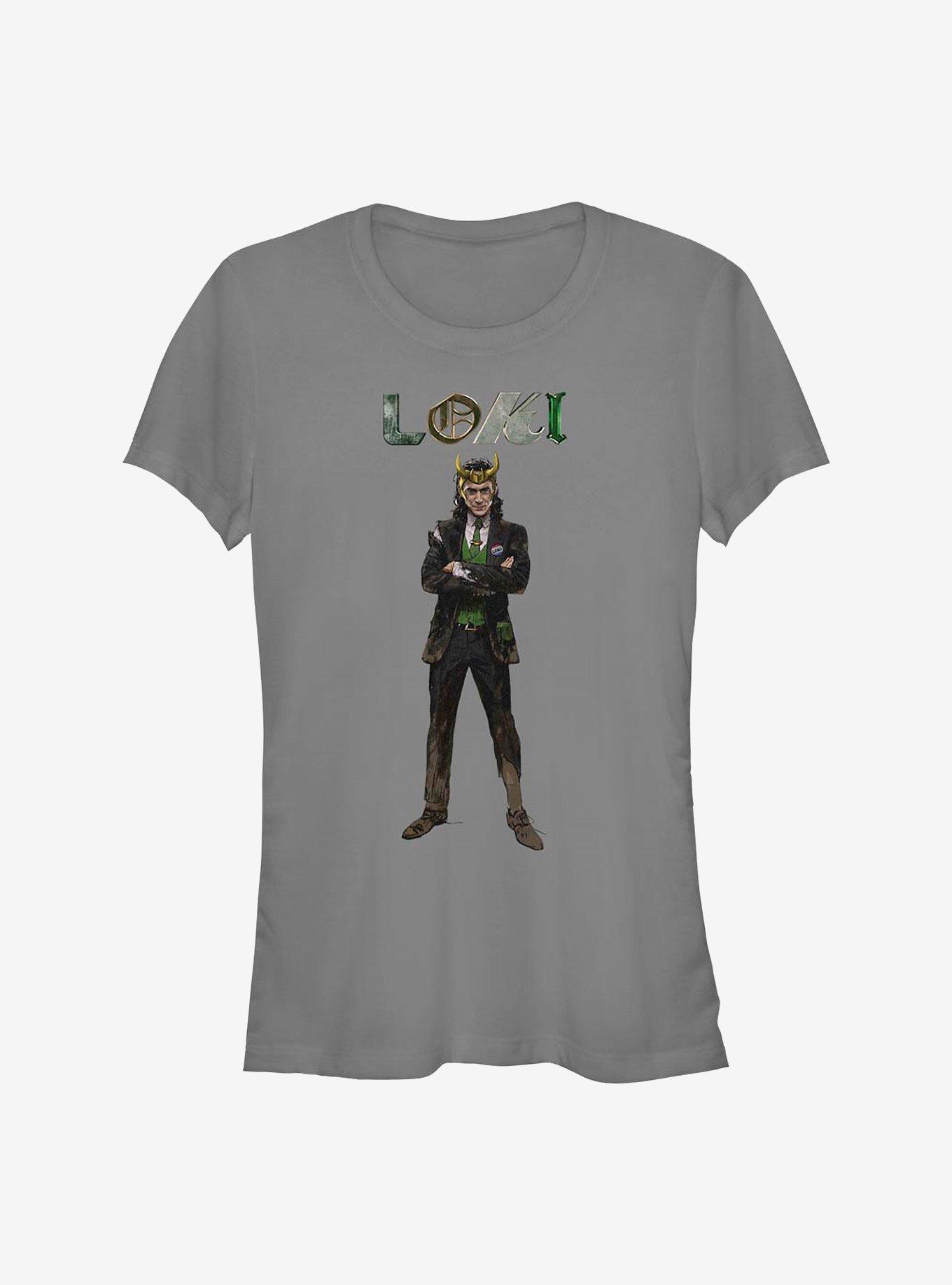 Marvel Loki Might Get Dirty Girls T-Shirt, CHARCOAL, hi-res