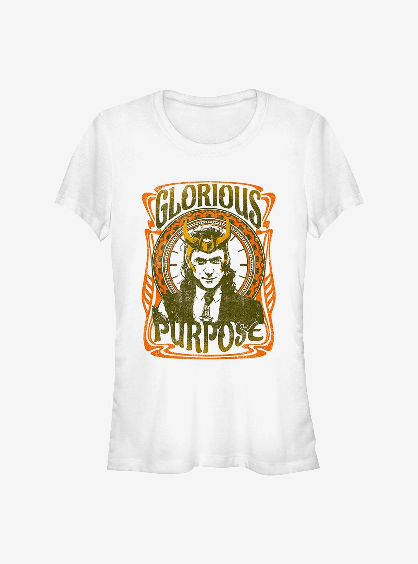 Marvel Loki Retro Glorious Purpose Girls T-Shirt, WHITE, hi-res