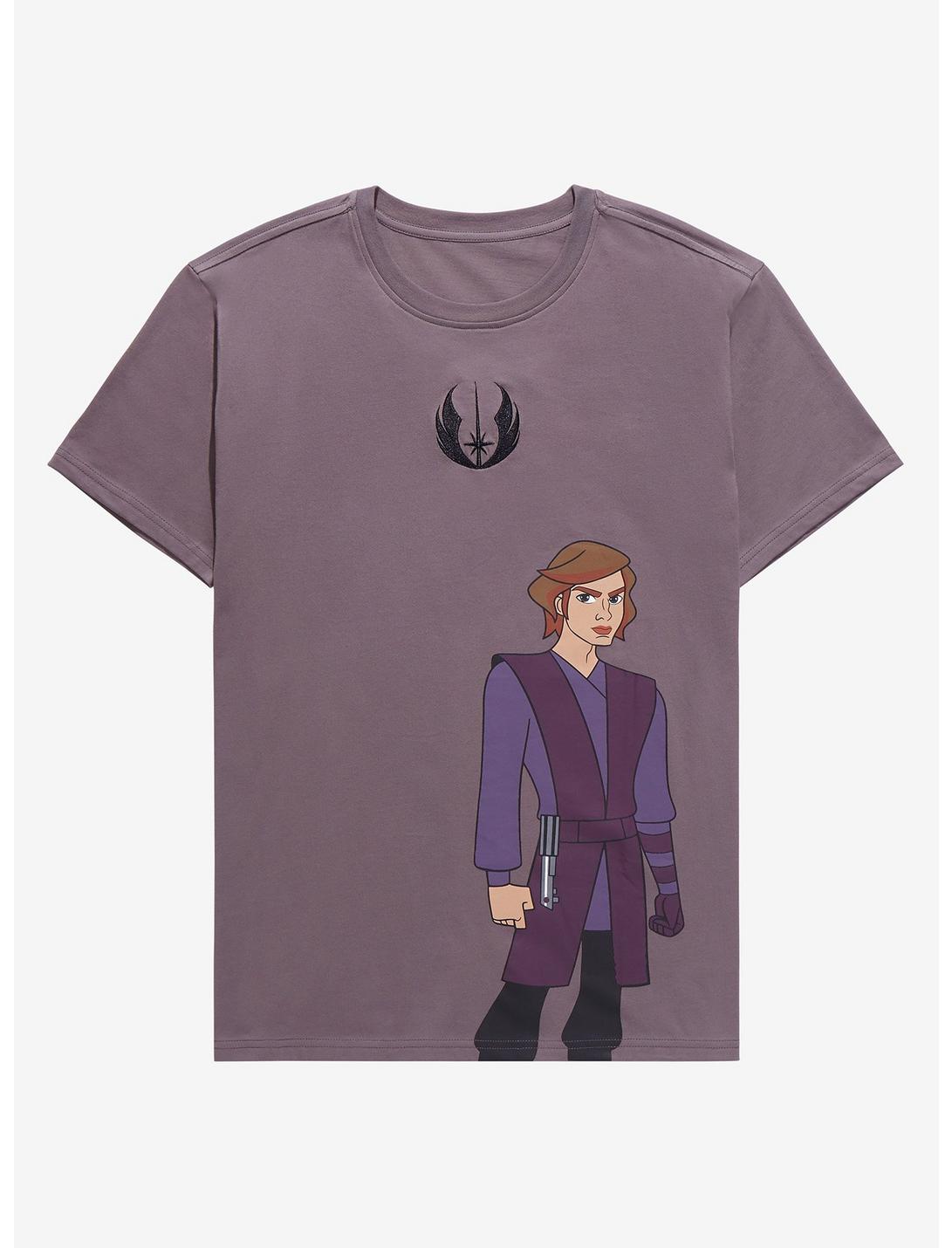 Star Wars Anakin Skywalker Embroidered T-Shirt - BoxLunch Exclusive, GREY, hi-res