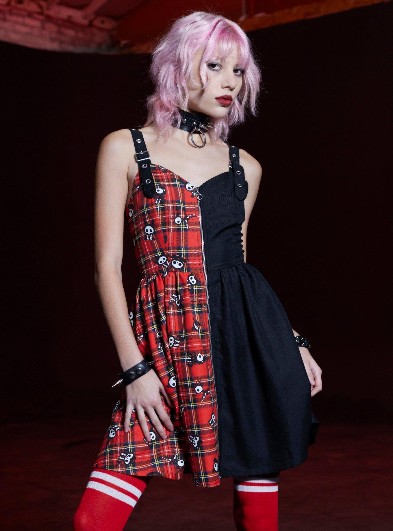 Skelanimals Plaid Split Dress Hot Topic