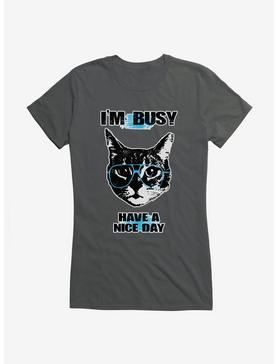 iCreate Cat I'm Busy Have A Nice Day Girls T-Shirt, , hi-res