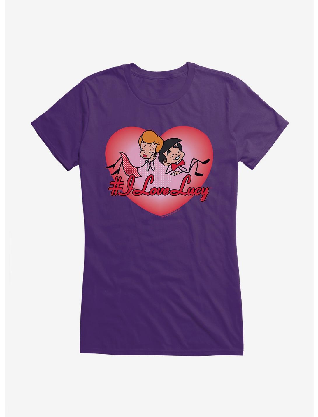 I Love Lucy Red Hashtag Cartoon Girls T-Shirt, , hi-res