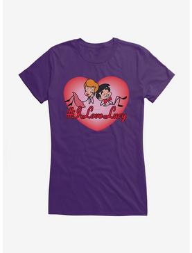 I Love Lucy Red Hashtag Cartoon Girls T-Shirt, , hi-res
