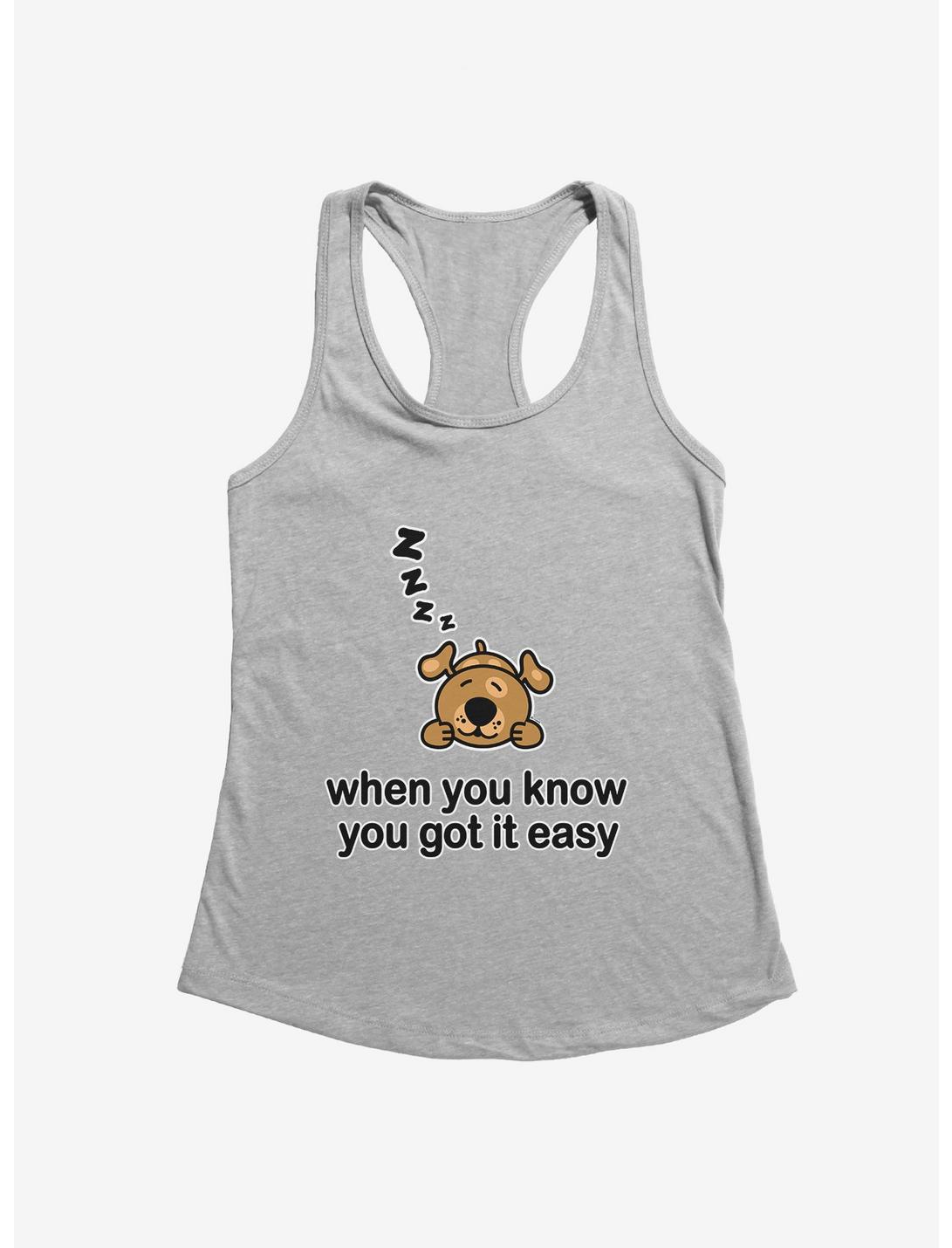 iCreate Dog When You Know You Got It Easy Girls Tank, HEATHER, hi-res