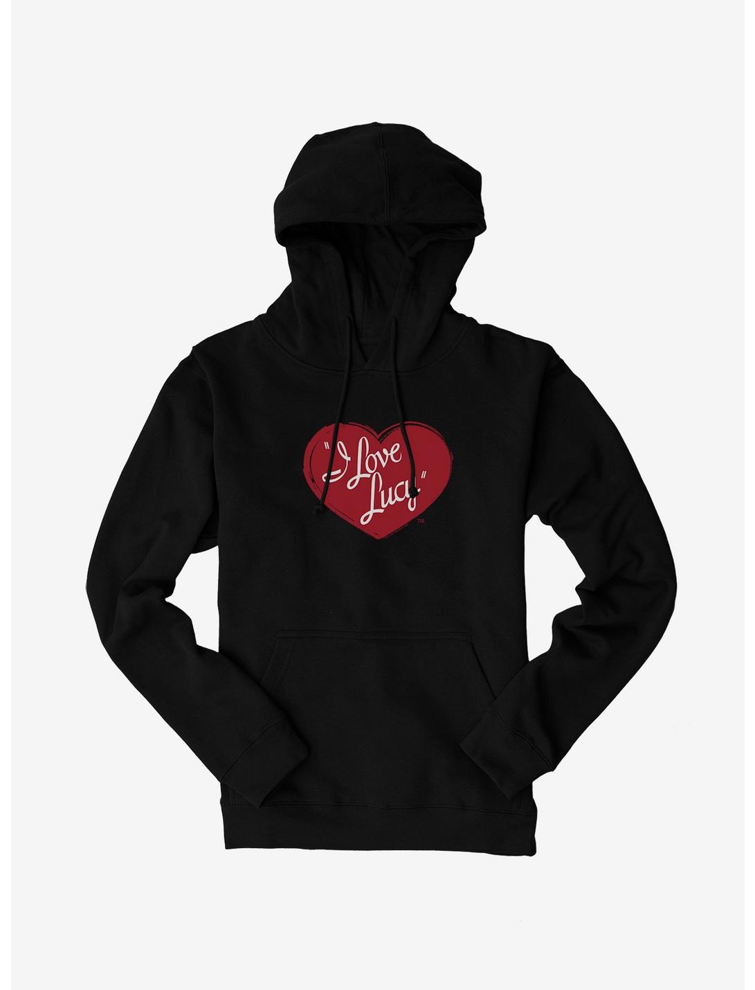 I Love Lucy Dark Red Sketch Logo Hoodie, , hi-res