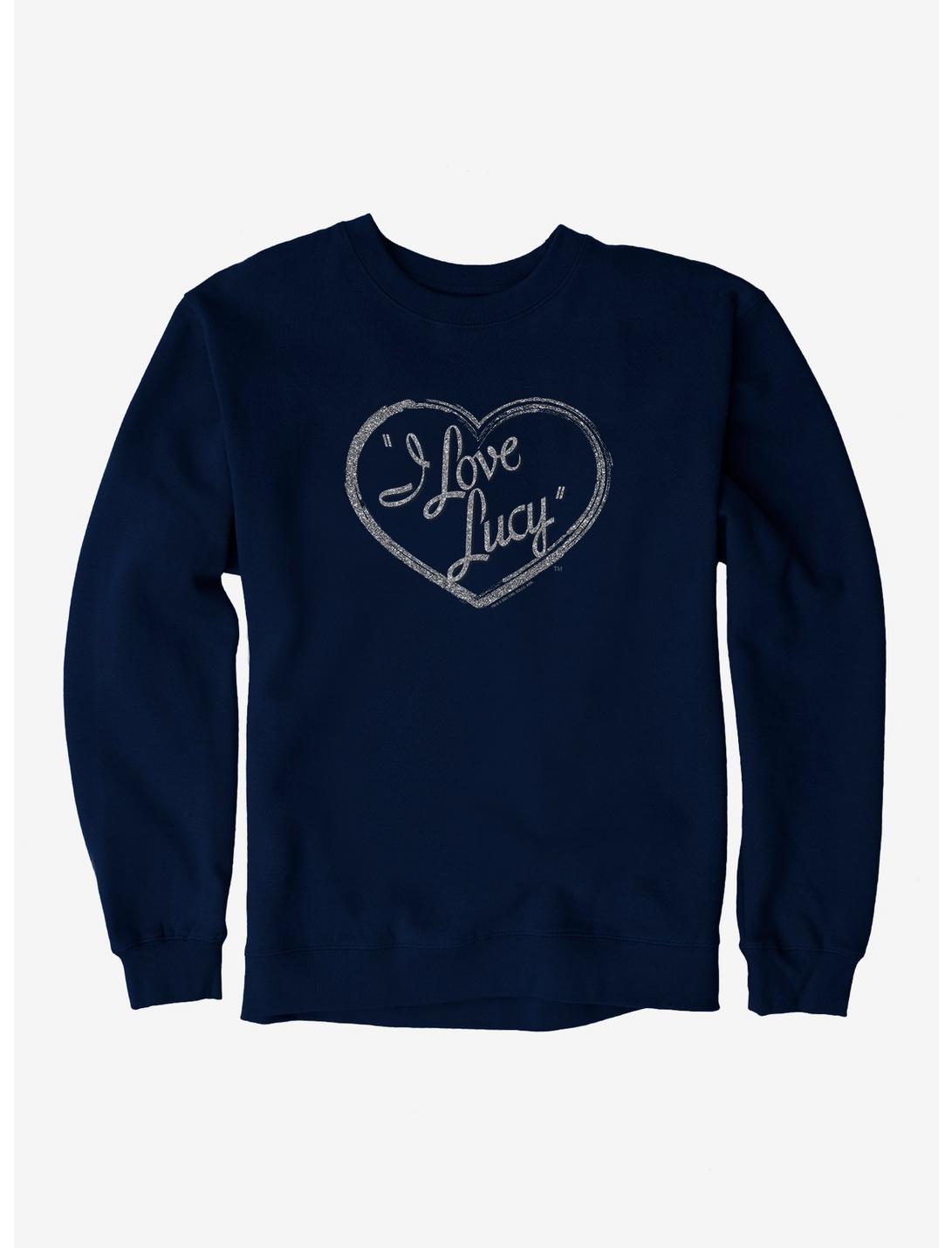 I Love Lucy Silver Glitter Logo Sweatshirt, , hi-res