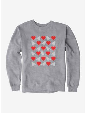 iCreate Cat Heart Checkerboard Sweatshirt, , hi-res