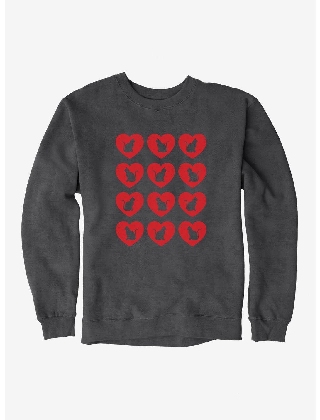 iCreate Red Cats Love Hearts Sweatshirt, , hi-res