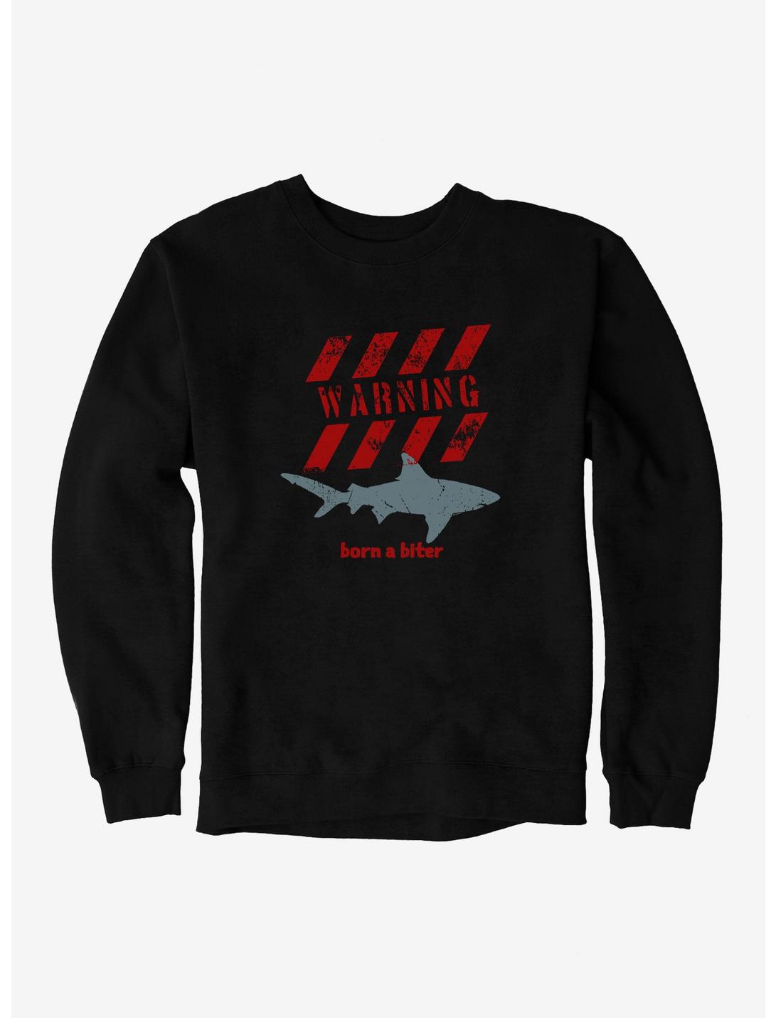 iCreate Shark Warning Born A Biter Sweatshirt, , hi-res