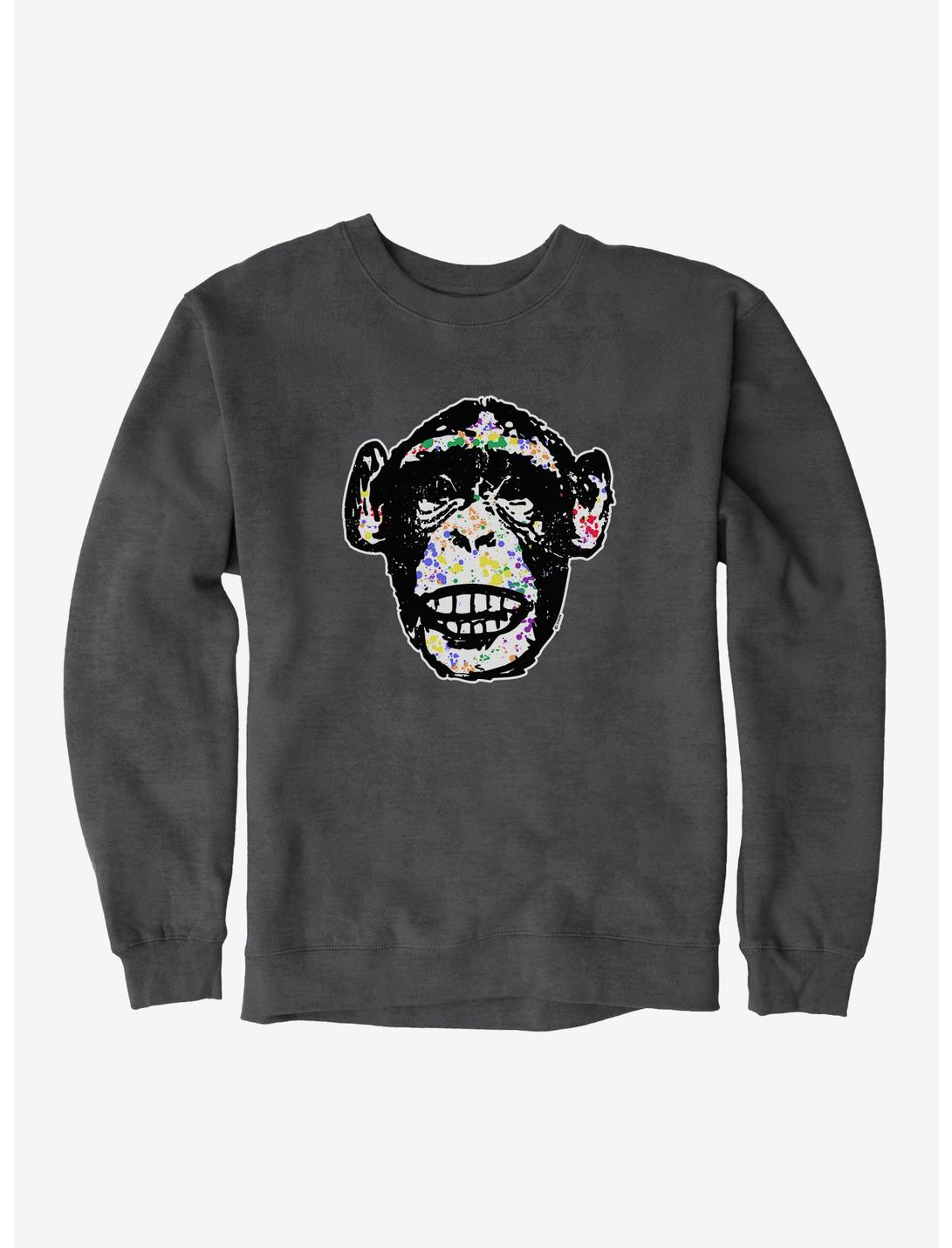 iCreate Monkey Face Ink Splatter Sweatshirt, , hi-res