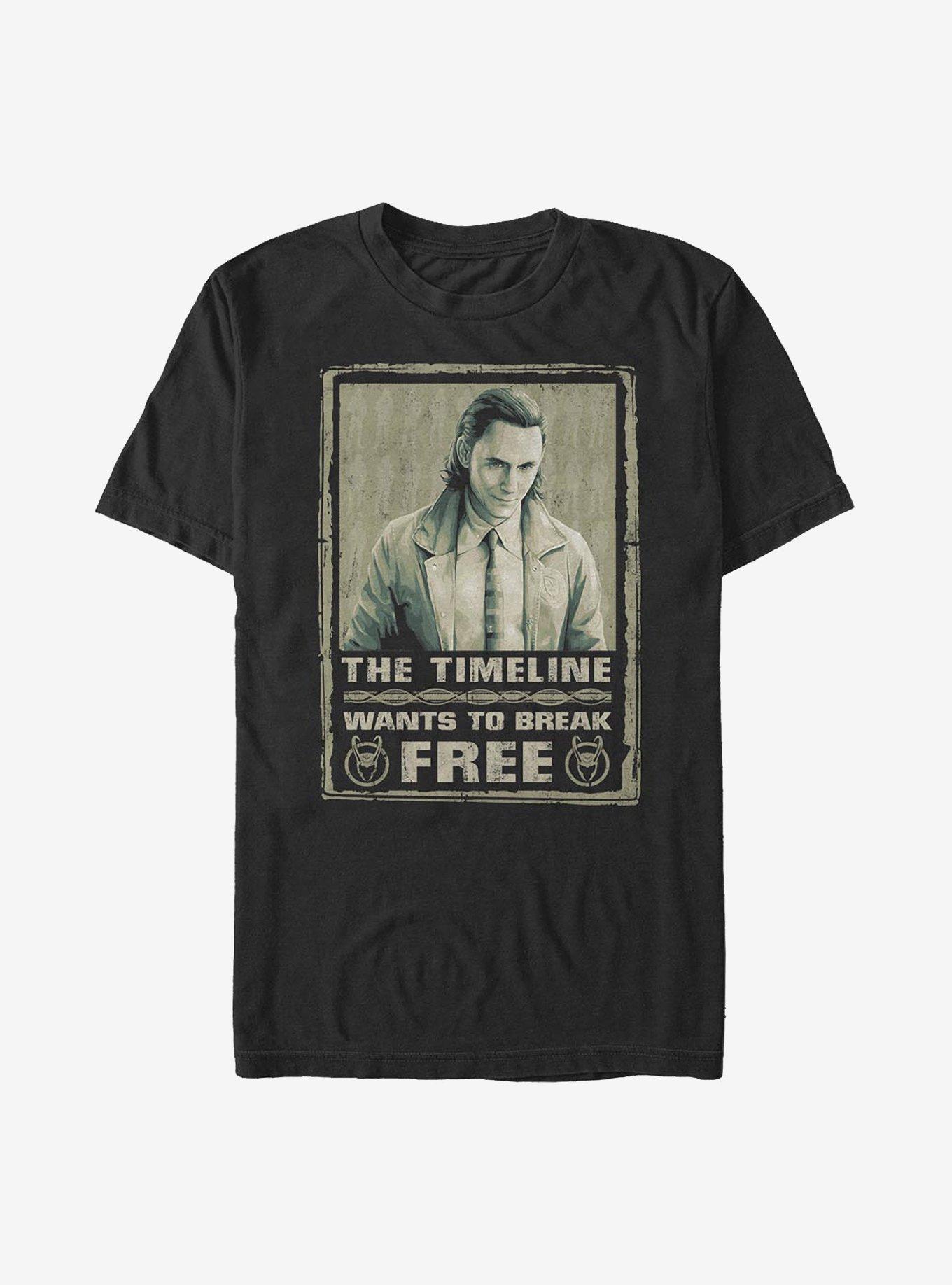 Marvel Loki The Timeline Wants To Break Free T-Shirt, BLACK, hi-res