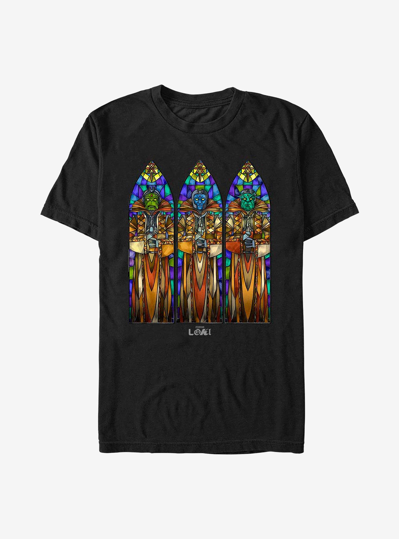 Marvel Loki Protect And Preserve Stained Glass T-Shirt, BLACK, hi-res