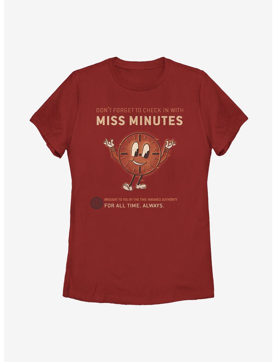 Marvel Loki Don't Forget To Check In Miss Minutes Womens T-Shirt, RED, hi-res