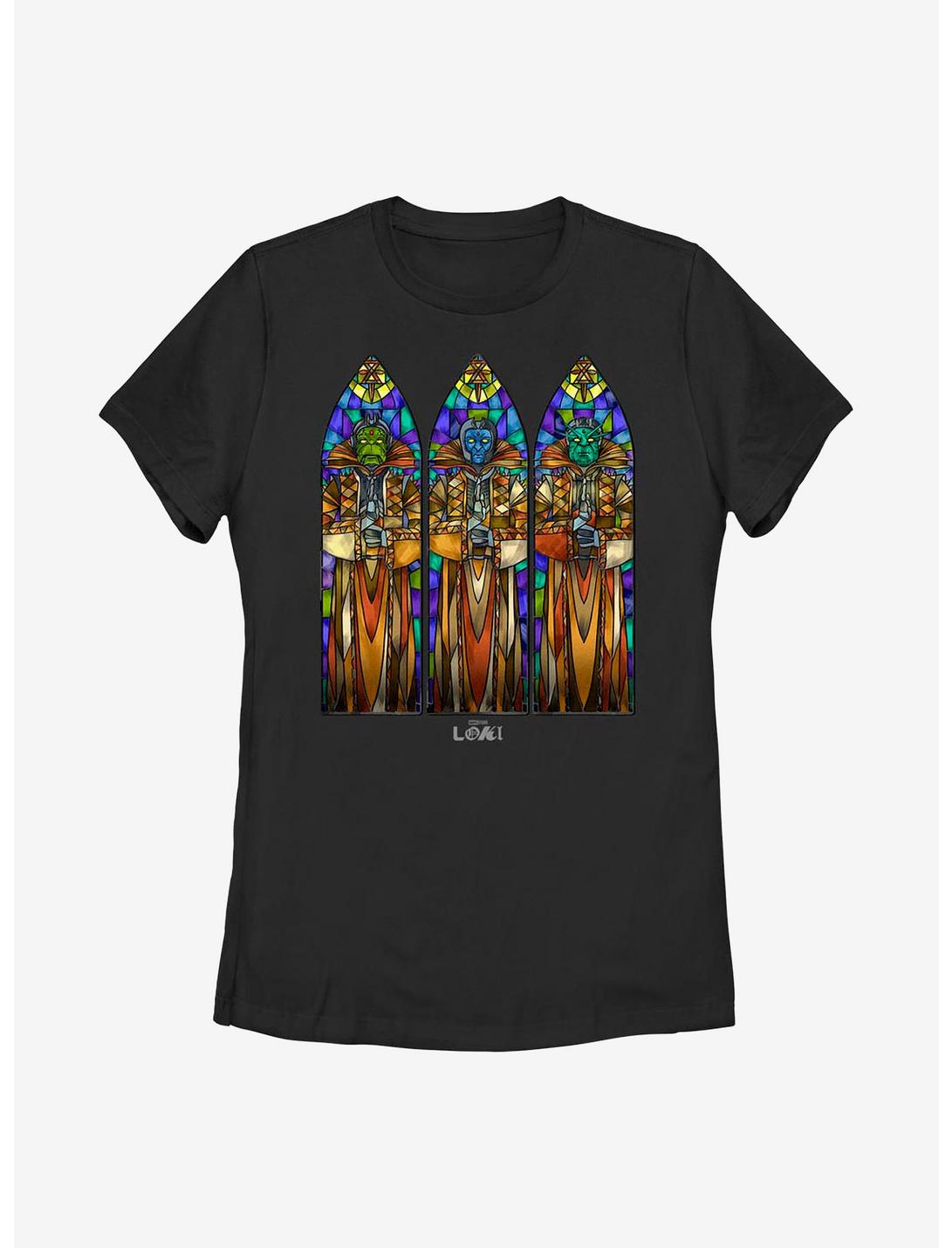 Marvel Loki Protect And Preserve Stained Glass Womens T-Shirt, BLACK, hi-res