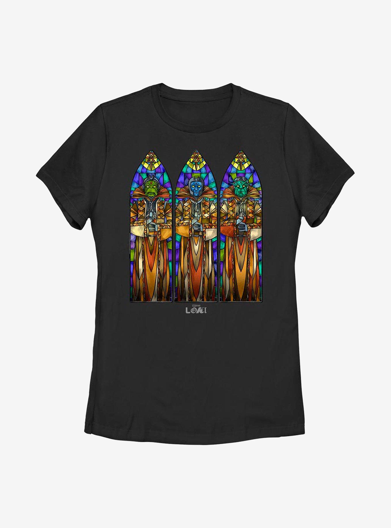 Marvel Loki Protect And Preserve Stained Glass Womens T-Shirt, BLACK, hi-res