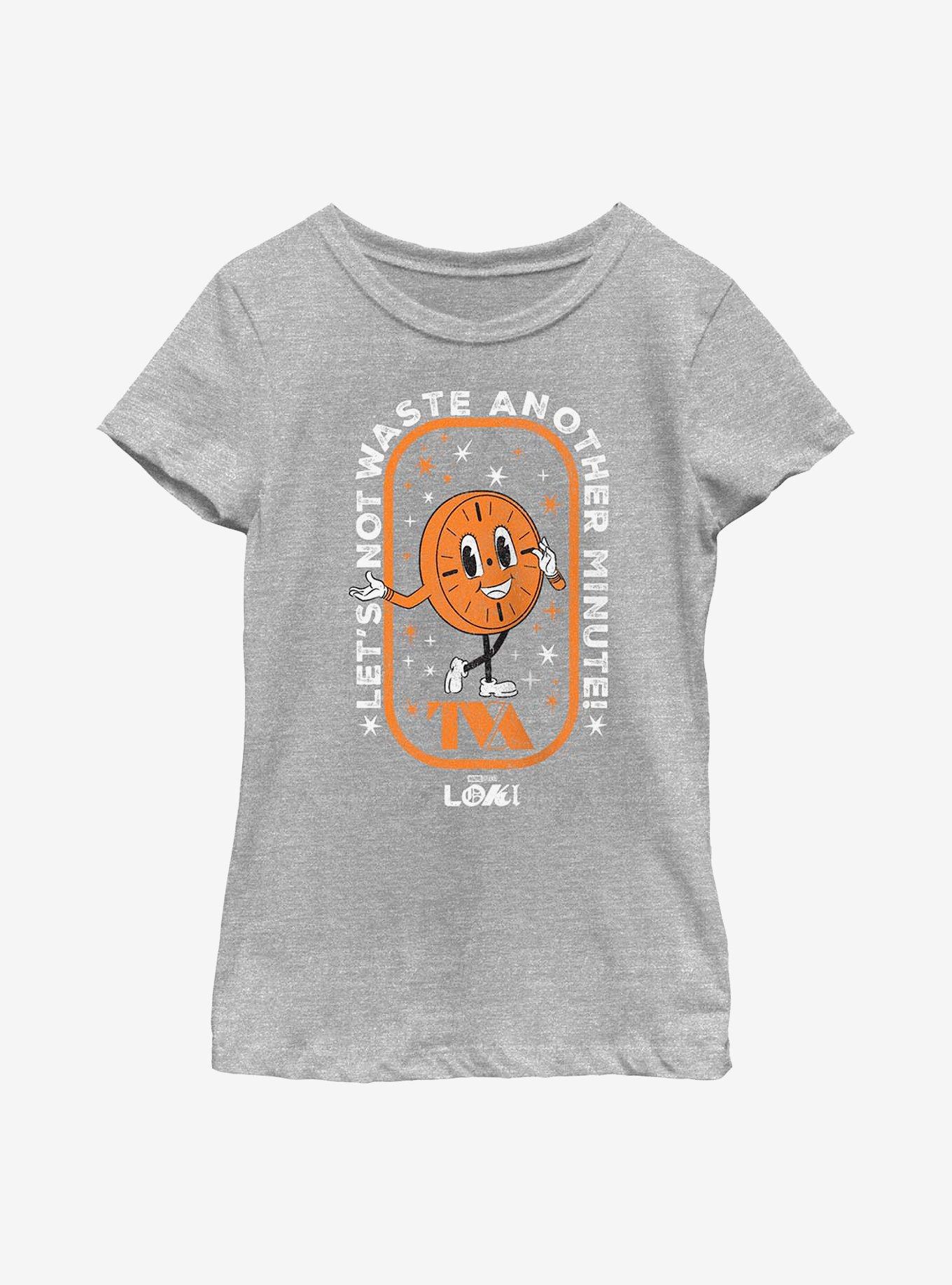 Marvel Loki Miss Minutes Let's Not Waste Another Minute Youth Girls T-Shirt, , hi-res
