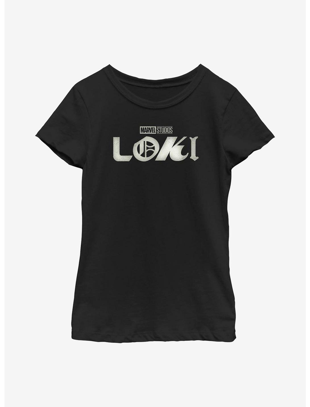 Marvel Loki Logo Film Grain Youth Girls T-Shirt, BLACK, hi-res