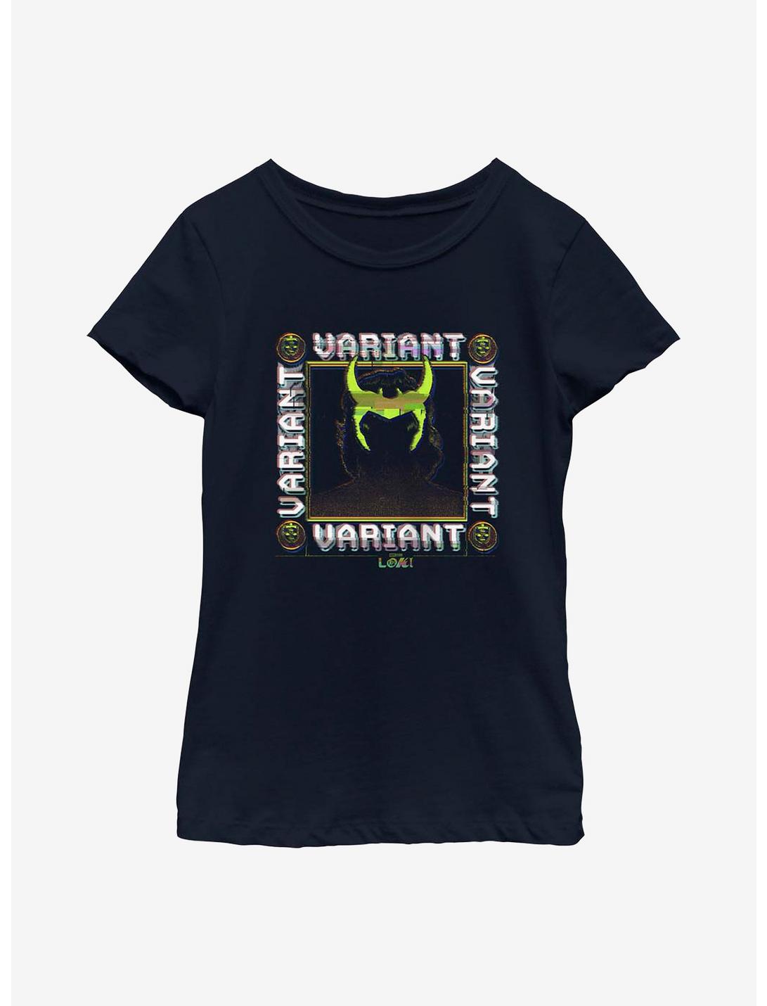 Marvel Loki Variant Glitch Youth Girls T-Shirt, NAVY, hi-res