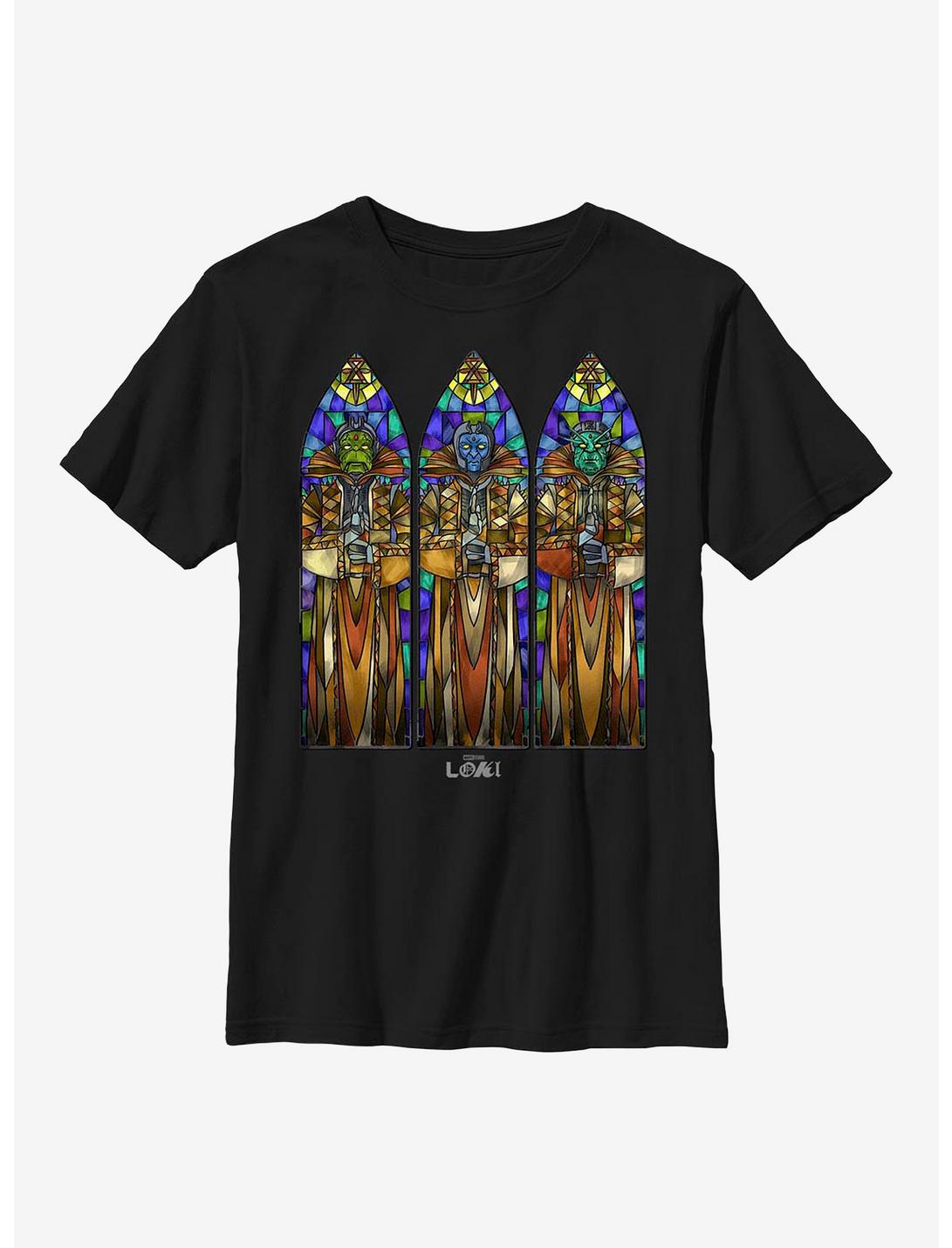 Marvel Loki Protect And Preserve Stained Glass Youth T-Shirt, BLACK, hi-res