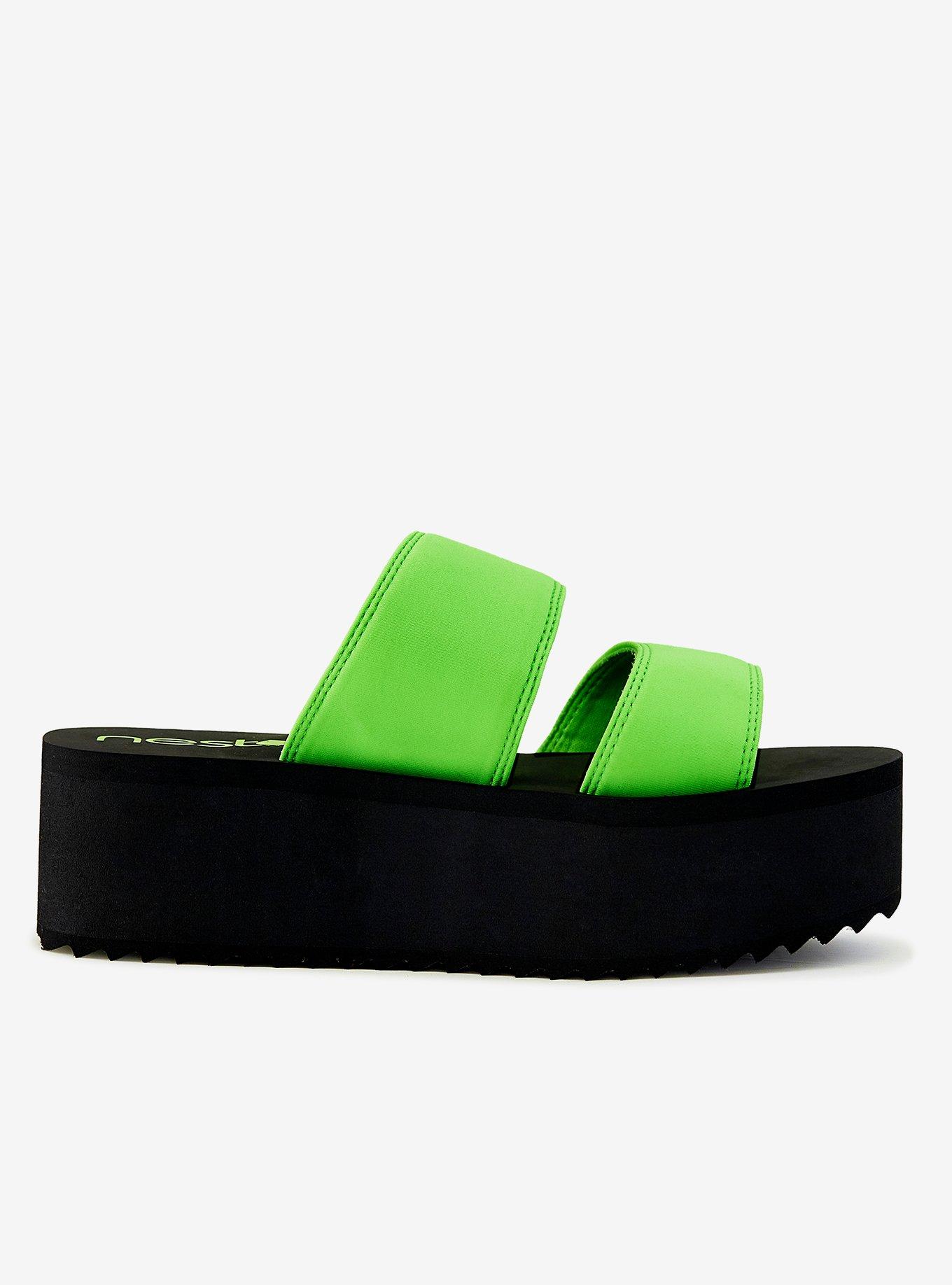 Neon green cheap platform sandals