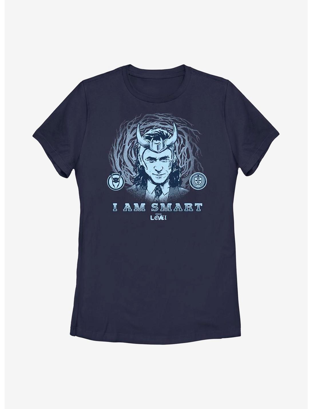Marvel Loki I Am Smart Womens T-Shirt, NAVY, hi-res