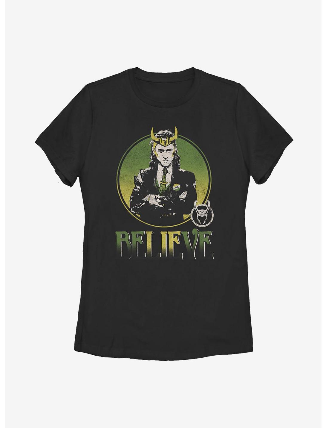 Marvel Loki Believe Womens T-Shirt, BLACK, hi-res