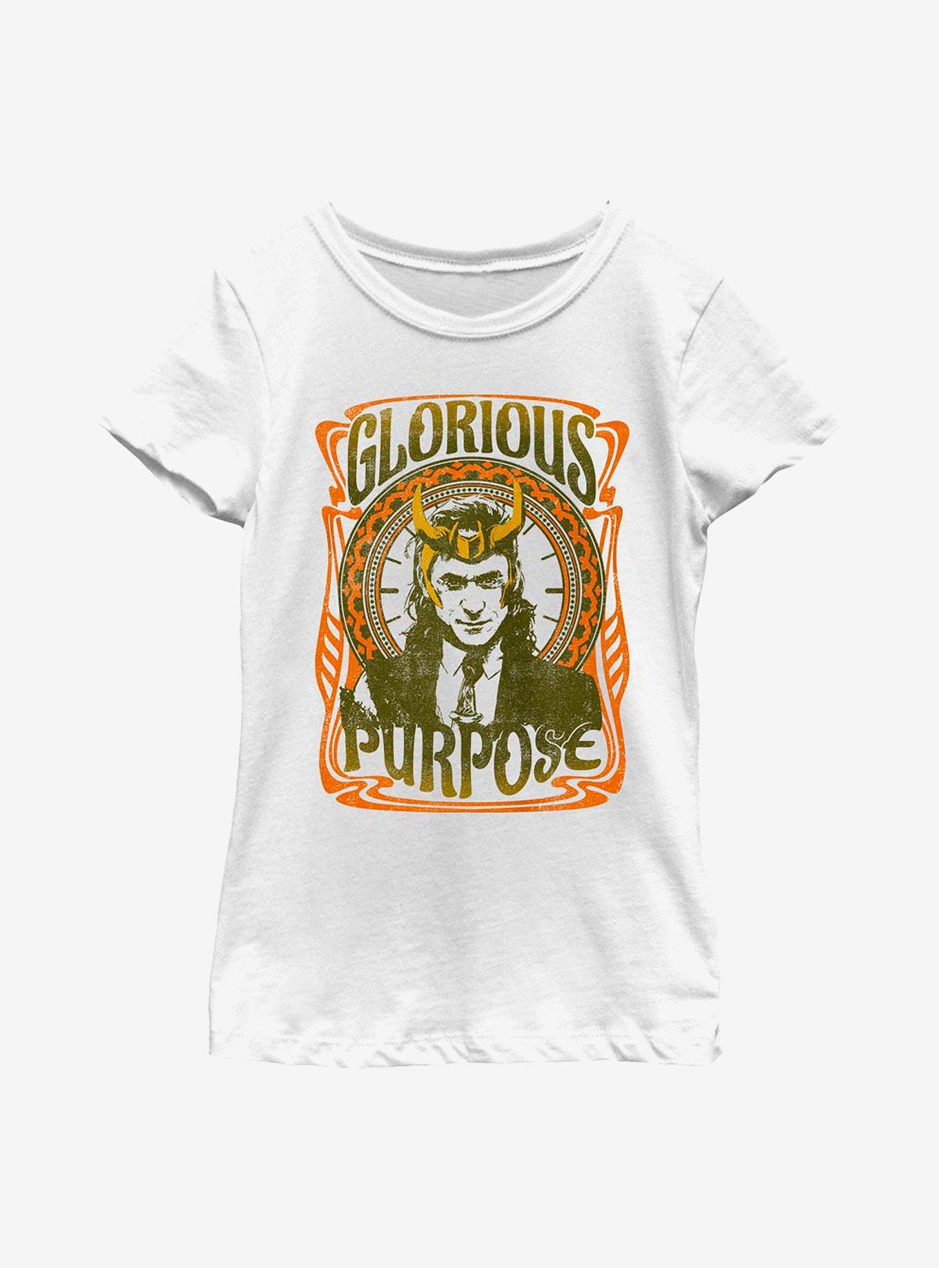 Marvel Loki Retro Glorious Purpose Youth Girls T-Shirt, WHITE, hi-res