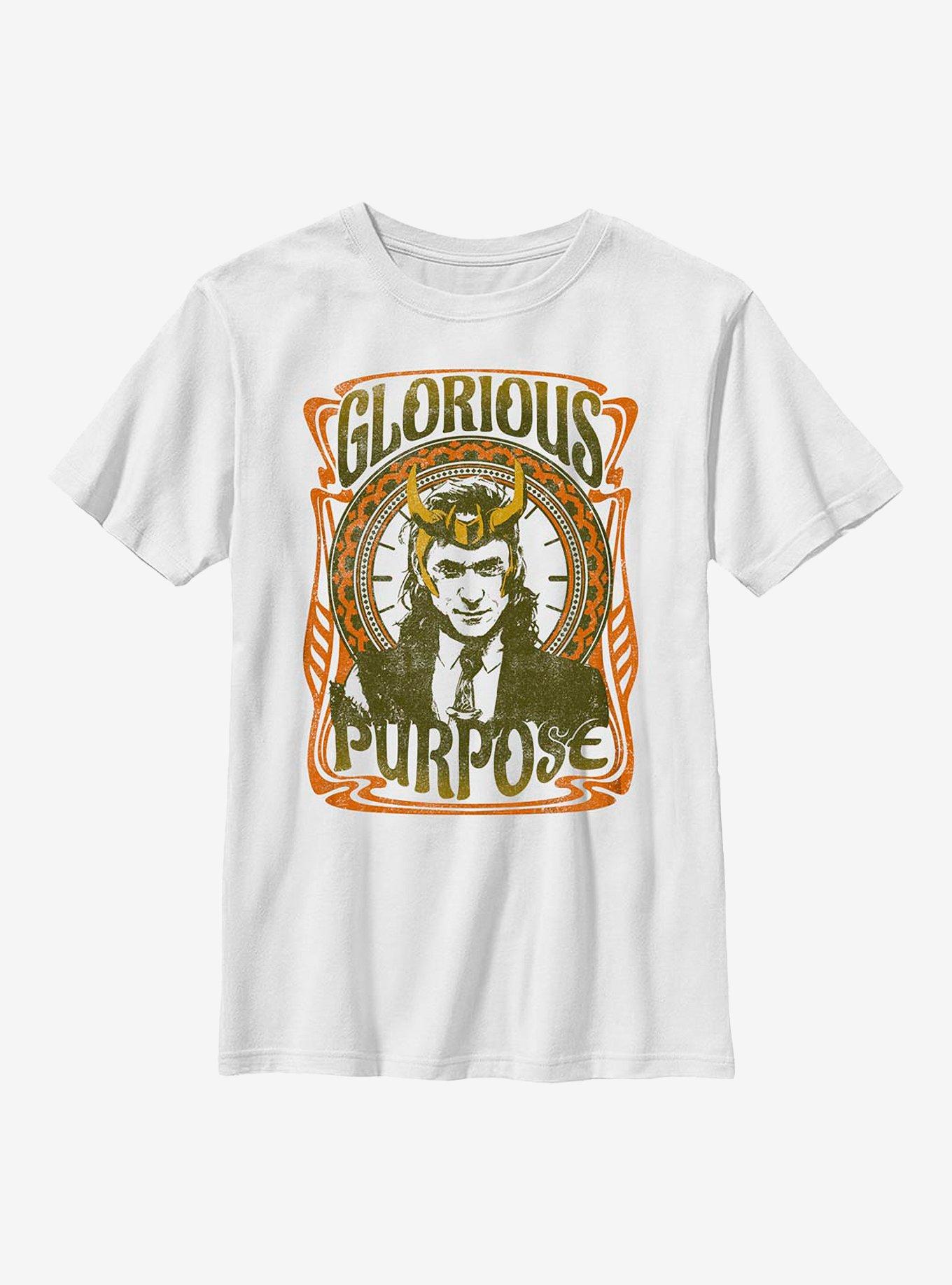 Marvel Loki Retro Glorious Purpose Youth T-Shirt, , hi-res