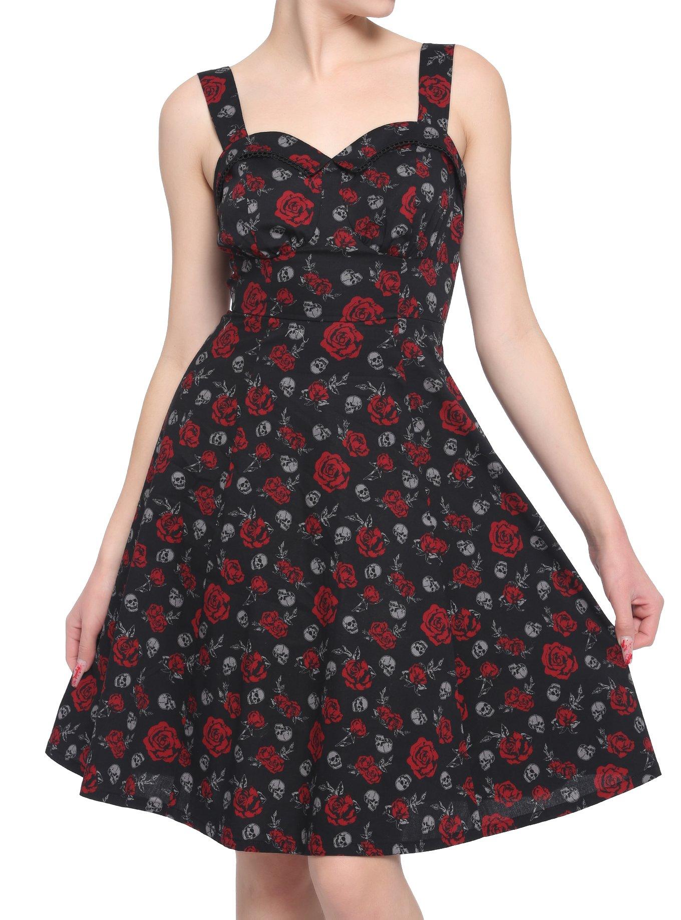 Skulls & Red Roses Retro Dress Hot Topic